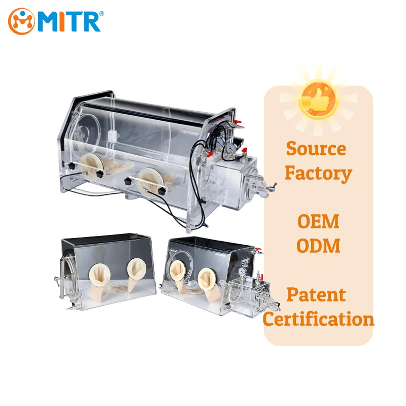 MITR  Lab Benchtop Transparent  Acrylic Vacuum Glove Box Support Customization