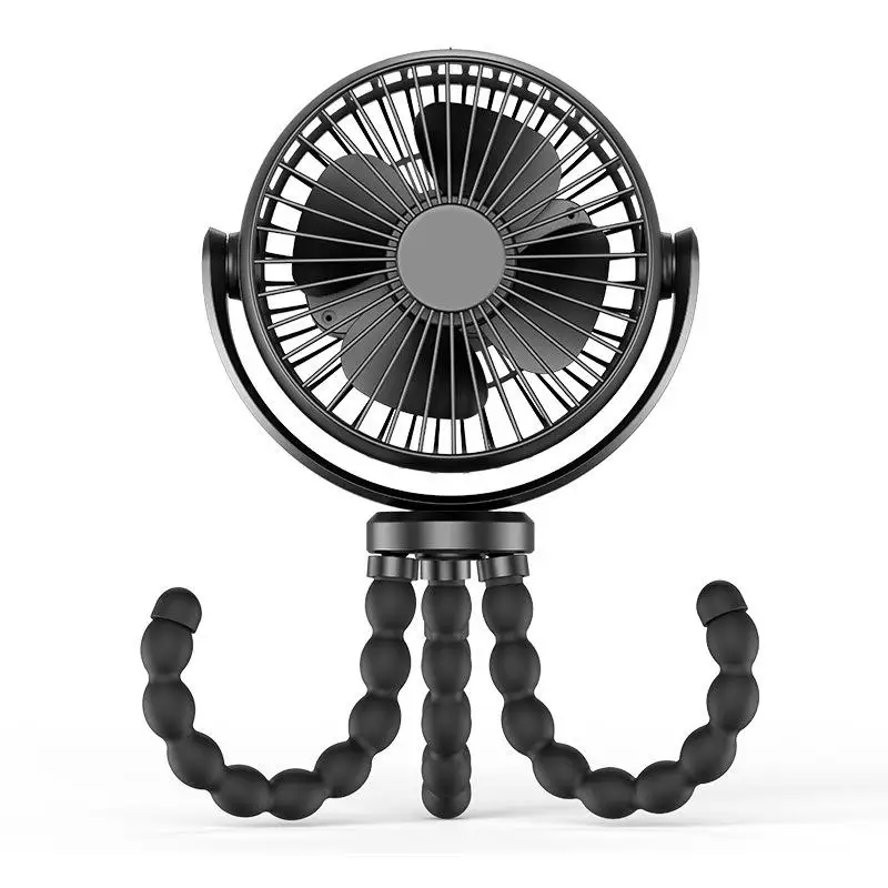 Portable Stroller Fan 5200mAh Battery with Tripod Legs Mini Rechargeable USB Fan Peloton Fan for Treadmill Camping Travel
