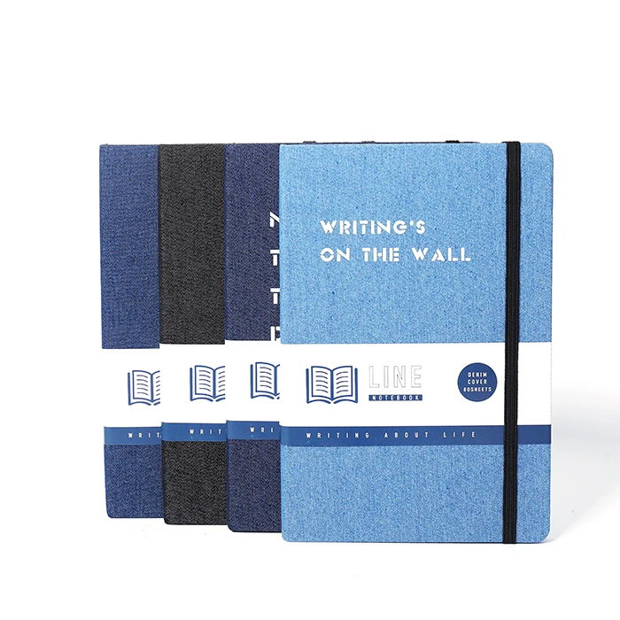 A4 A5 Customizable logo Printing Notebook Cloth Fabric Linen Denim Hardcover Journal Notebook