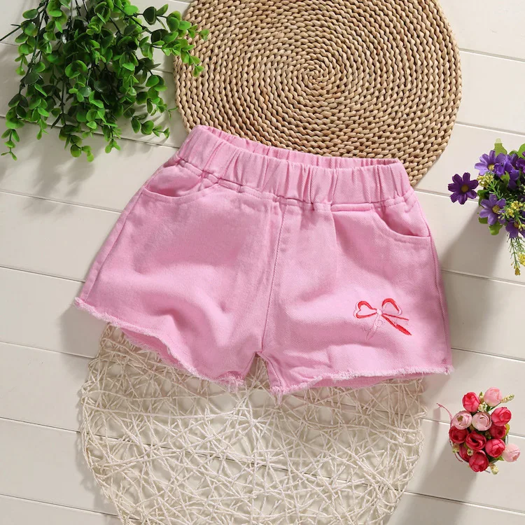Wholesale Plain Summer Casual Kids Denim Shorts Fashion Baby Girls