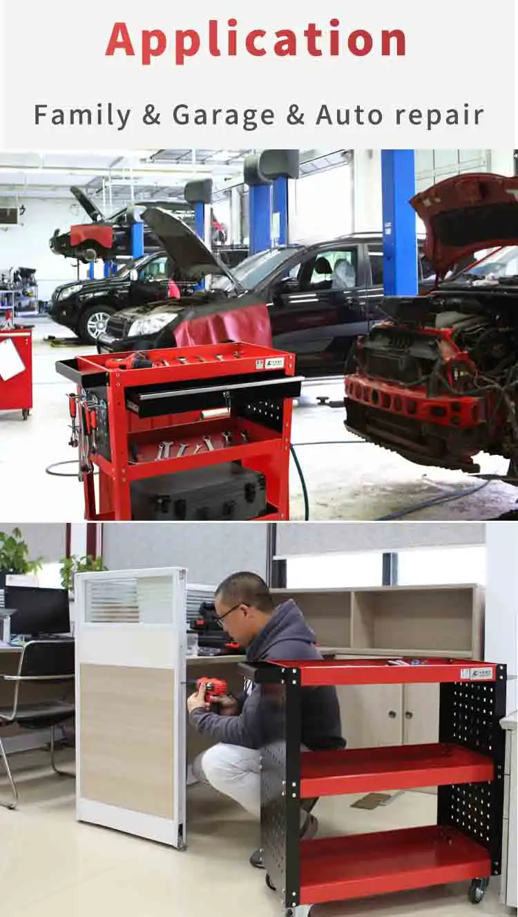 Kafuwell Pk3377t Three Tray Car Heavy Duty Tool Trolley Tools