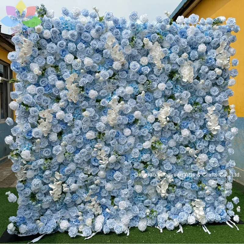 SW Artificial Flower Mat Multicolor Cloth Based Wall Decor Colorful Rose Flower Flower Wall 8x8 Decoration Floral Wall Backdrop