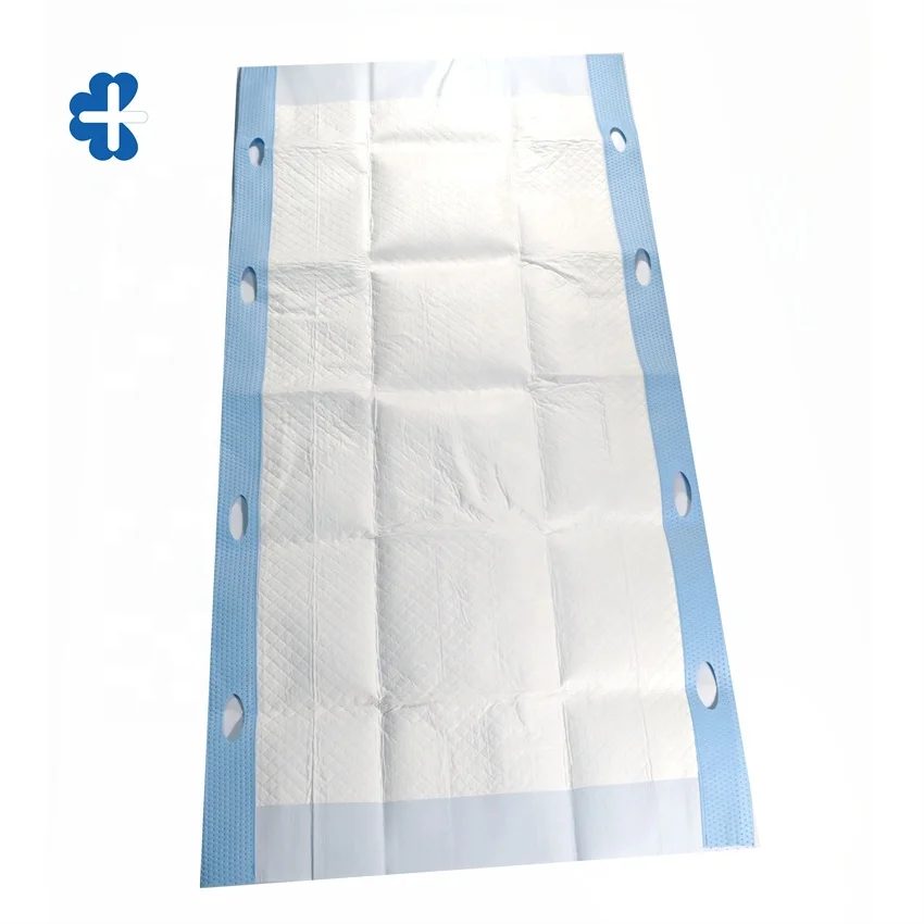 80*210cm High Quality Blue Super Absorbency Fluff Core Disposable Transfer Sheet  with Handle