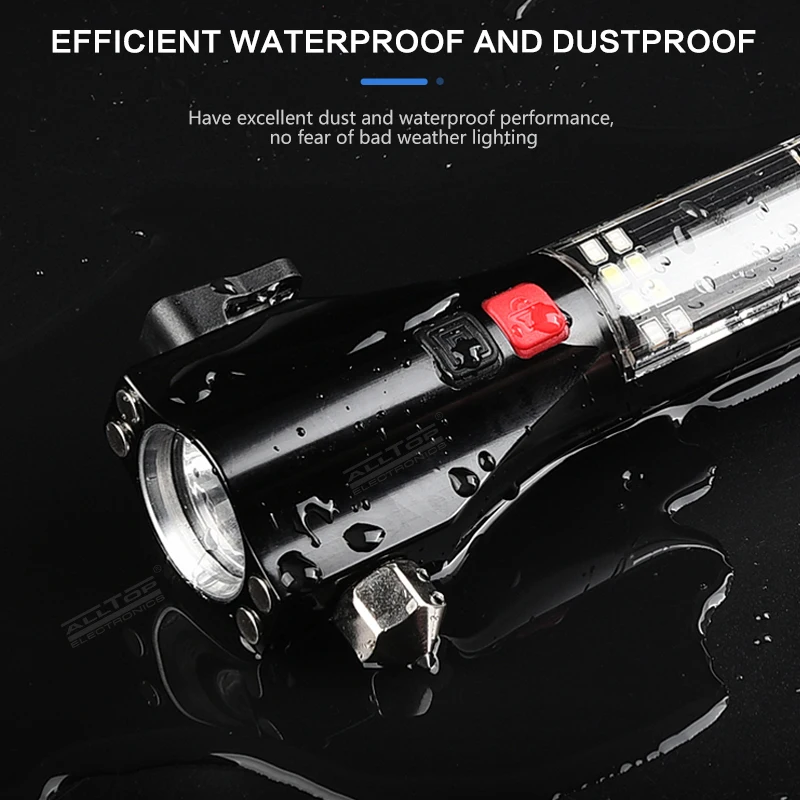 ALLTOP новый перезаряжаемый через USB наружный Многофункциональный светодиодный фонарик на солнечной батарее