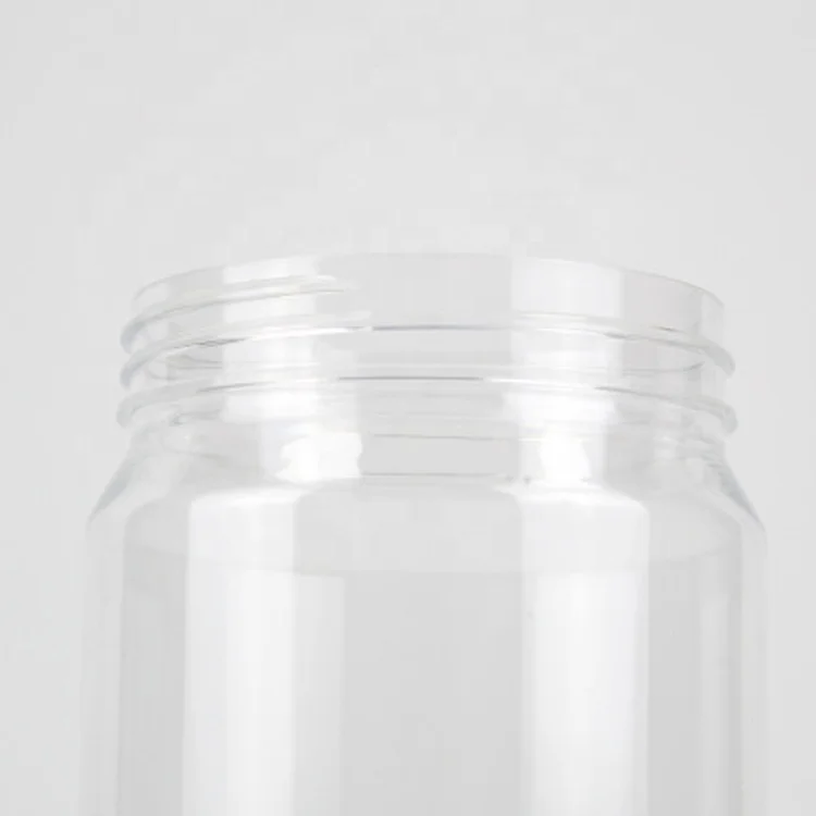 Jar Jar Eco-friendly Customizable Home 1000ml Round Transparent Gold Lid Plastic Cookie Jars