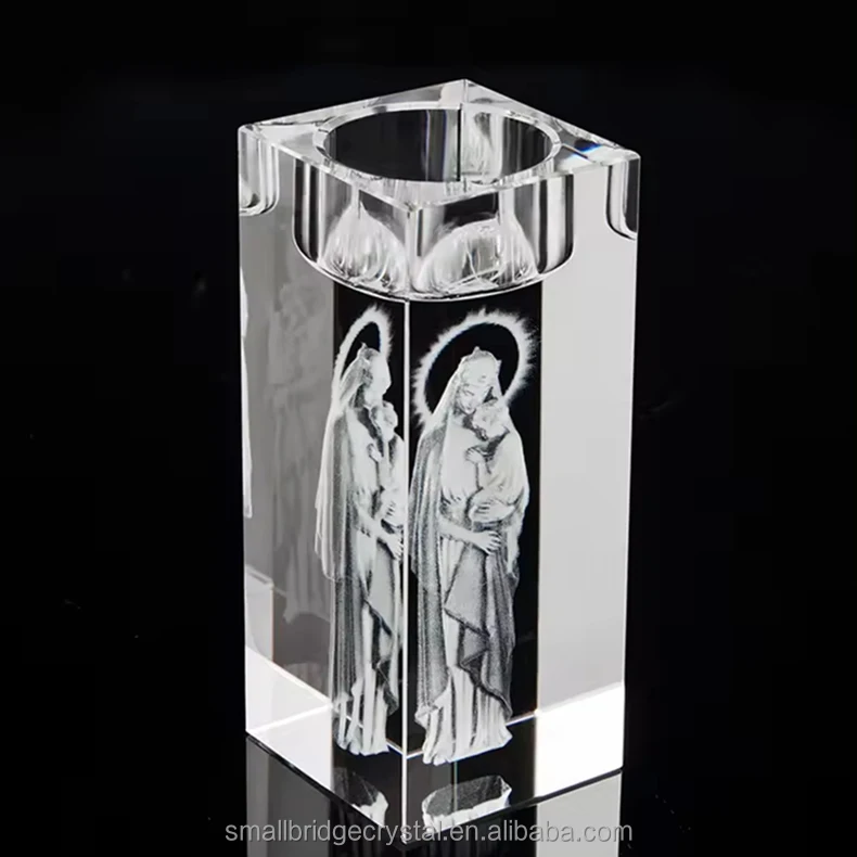 Customized Tealight Holder Centerpieces Wedding / First Holy Decorations Gifts  Cheap Crystal Candle Holder Centerpieces manufacture