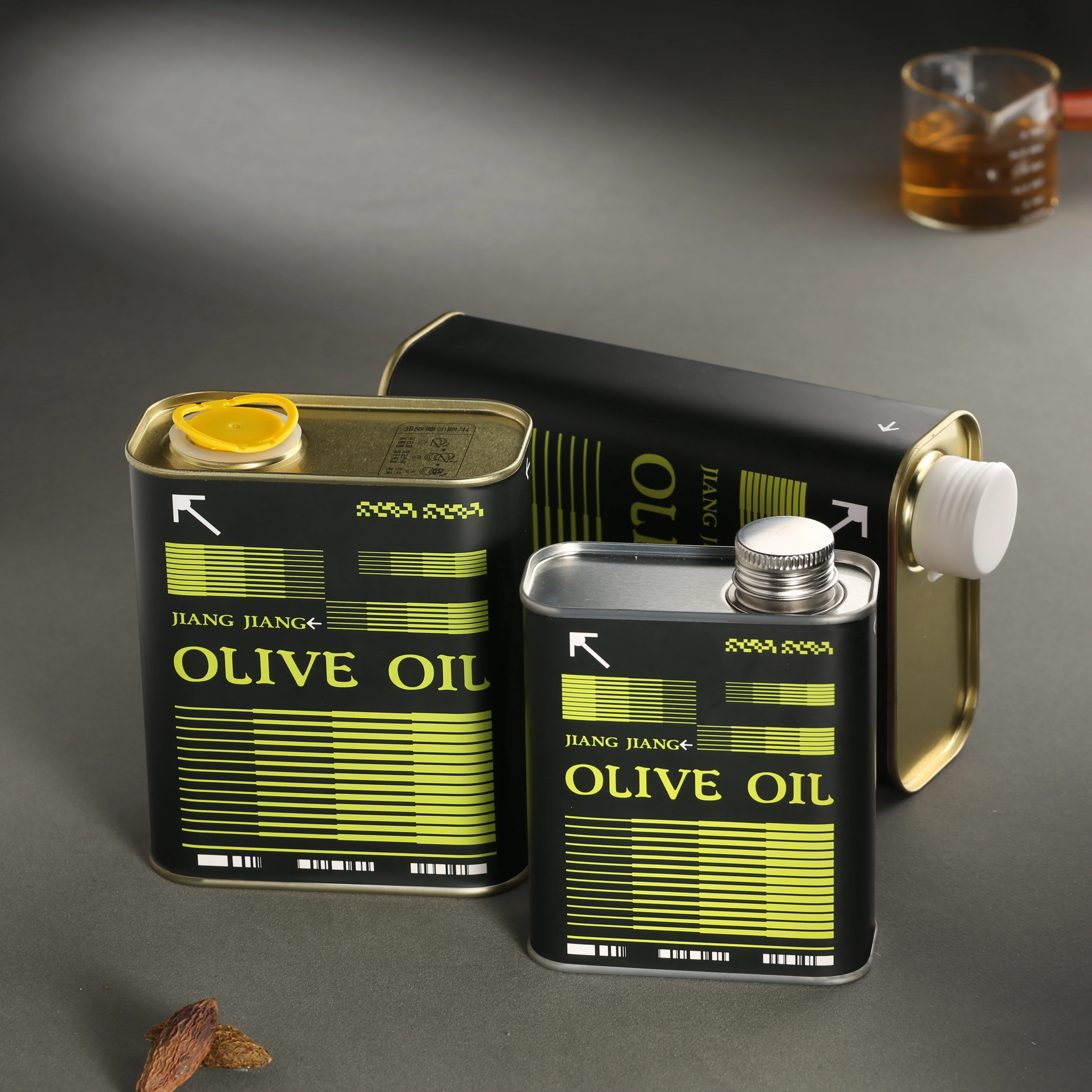 Empty 500ml 750ml 1L Edible Olive Oil Packaging Tin Cans Metal 100ml 500ml Coconut Life Vegetable Cooking Oil Tin for Olive Oil