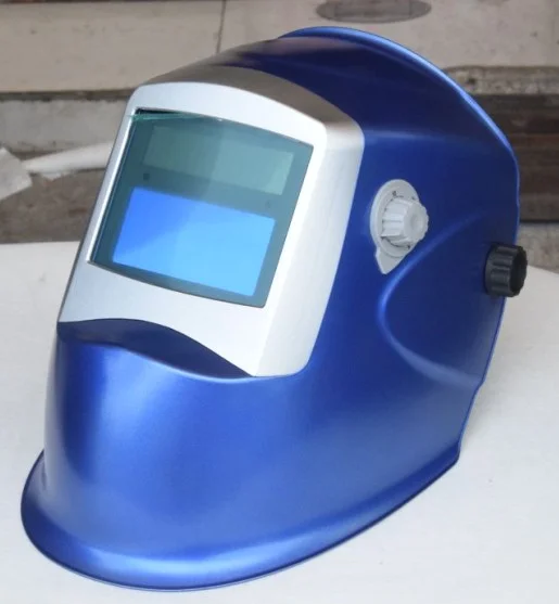 High Quality Auto Darkening Welding Helmet Black Solar Power Blue Color supplier