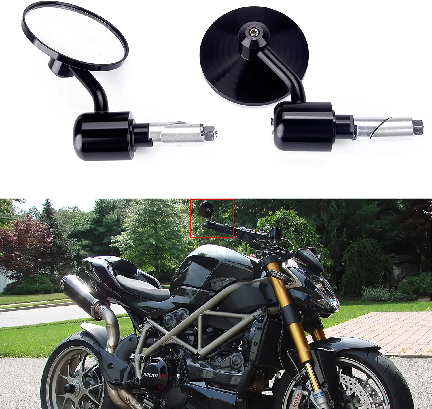 2022 Universal Motorcycle Retro Mirror,Motorcycle Bar End Side Mirror