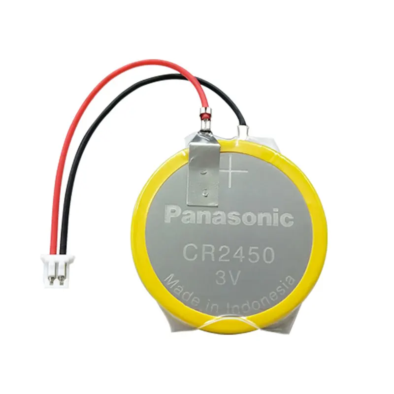 Panasonic CR2450 3V Button Cell Batteries Lead Connector for PLC Servo Controllable Programmer