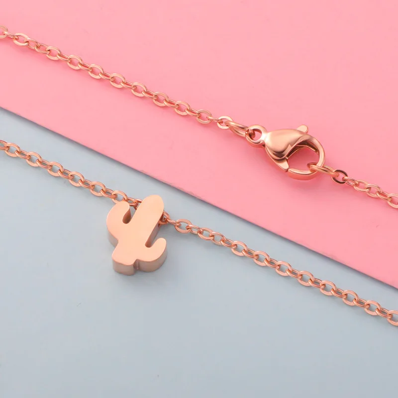 Plant Cactus Pendant Necklace