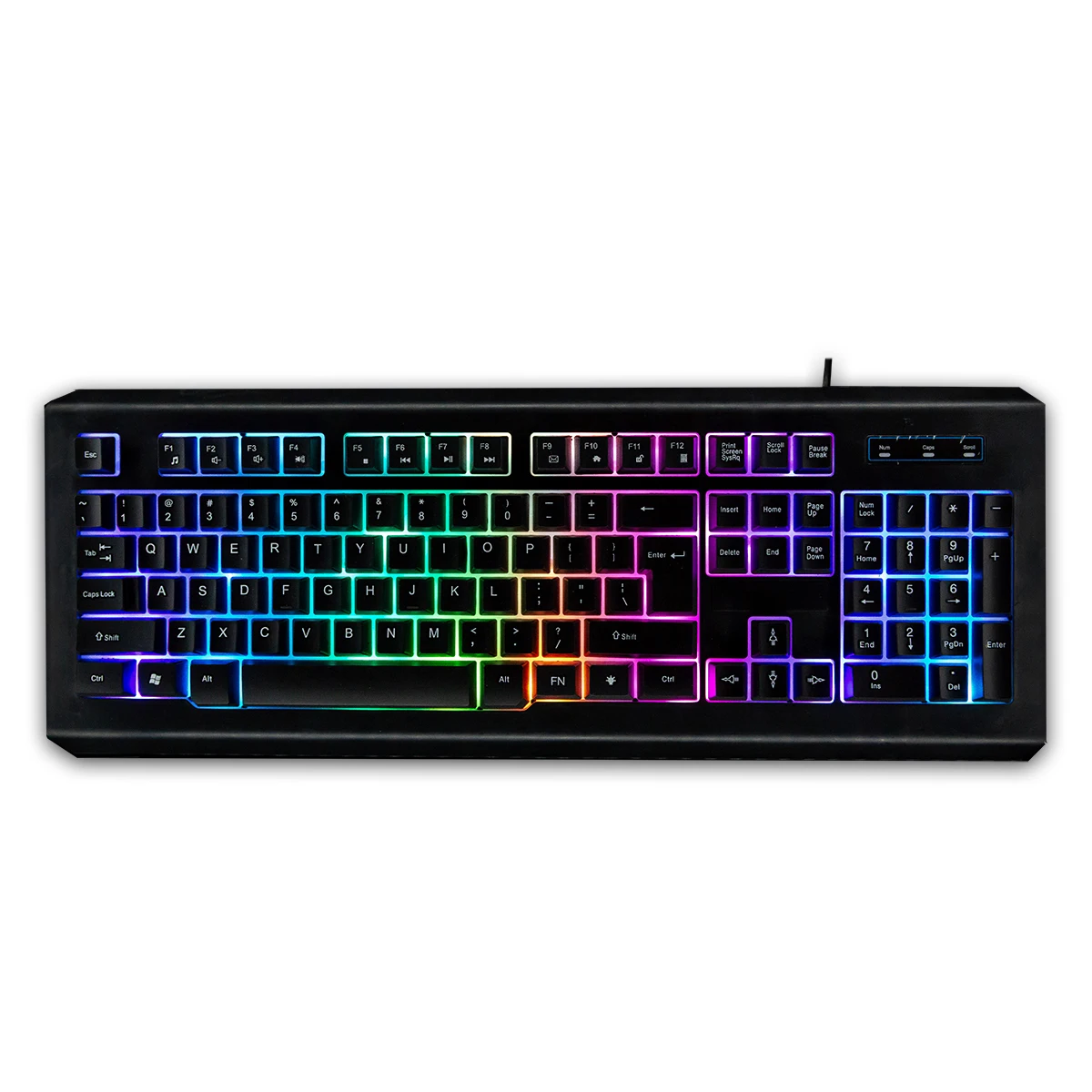 Высококачественная недорогая Водонепроницаемая эргономичная USB-клавиатура с радужной раскладкой 104 клавиш RGB Механическая игровая