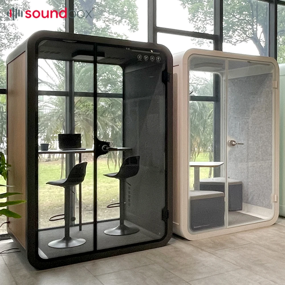 Soundbox Movable Silence Booth Soundproof Middle Size 2 Seat Indoor Office Use Office Pod