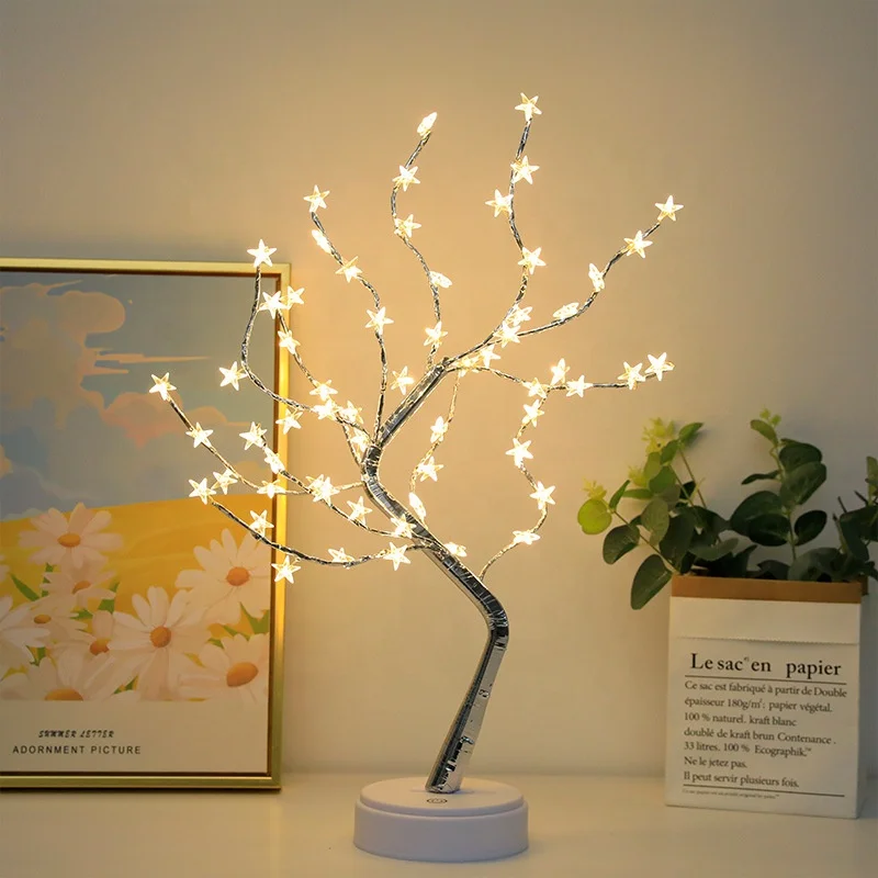Led-kupferdraht-baumlichter Mit Touch-steuerung,Leuchtende Tischlampe Serie Navidena Led-lichter,18 Zoll Bonsai-baumlicht,Heimdekoration