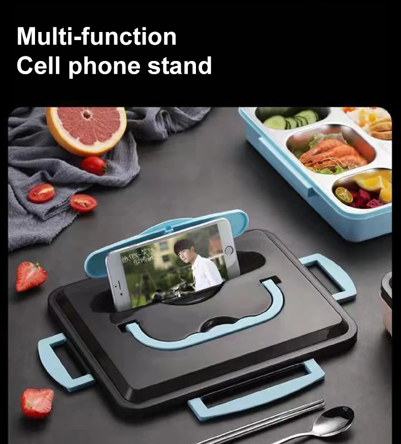 Kid Food Container Portable Bento Lunch Box Leak Proof Stainless Steel