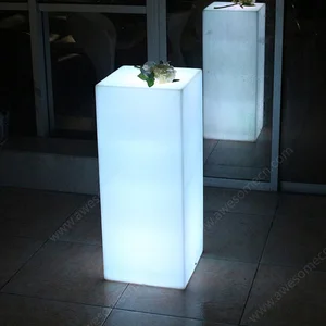 16-Color Square LED Floor Lamp Remote Control Modern Pillar Design for Home Hotel Living Room Garden Use Made Durable Plastic