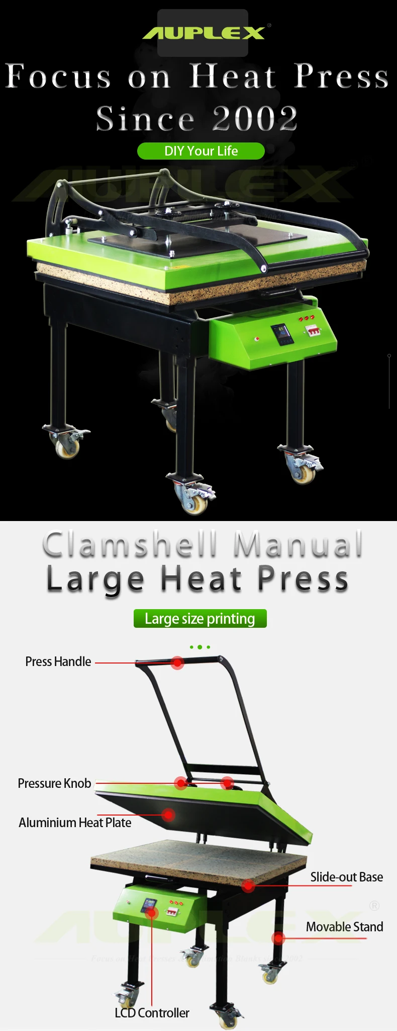 120cm x 100cm manual heat press