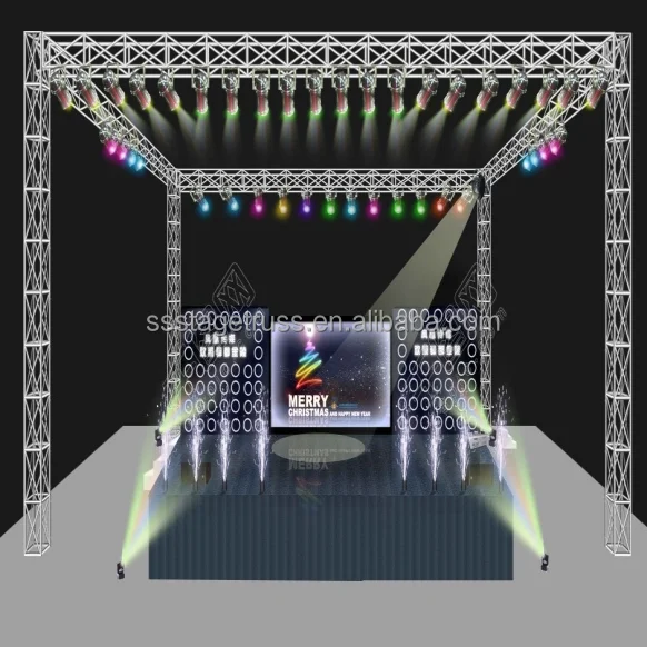 Aluminum square Stage Truss Big Vice Tube Fixed Bolt Truss Display for DJ Light Truss Stand System for Sale