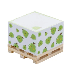 Custom Eco-friendly Small Wooden Mini Pallet Block 3D Memo Pad Cube Loose Leaf Paper Holder Refill Blocks Custom Shipping