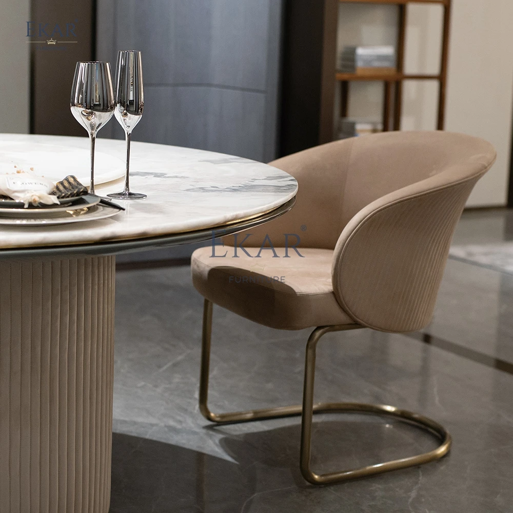 Champagne Gold Metal Base Dining Chair - New Design Modern Elegance manufacture