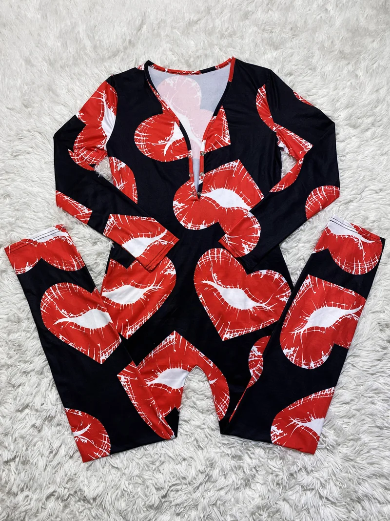 Custom Long Sleeves Onesie Valentines Pijamas Sexy Onesie Adult Plus