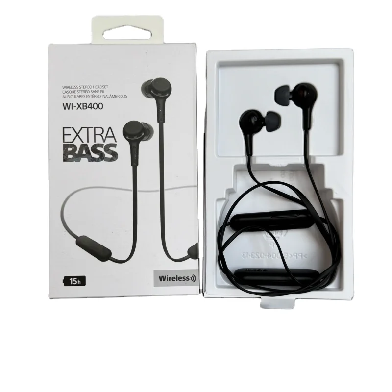 Sony WI-XB400 Wireless Extra Bass In-Ear Headphones – Black, Neckband Style With Mic