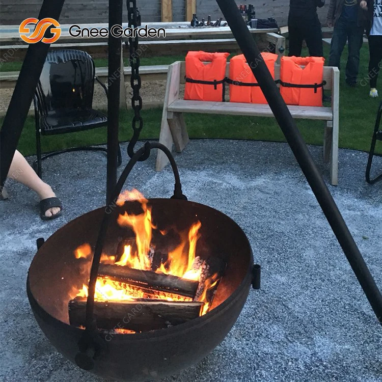 Extra Large Rack Cauldron Triangle Fire Pit With Tripod Stand Fire Bowl