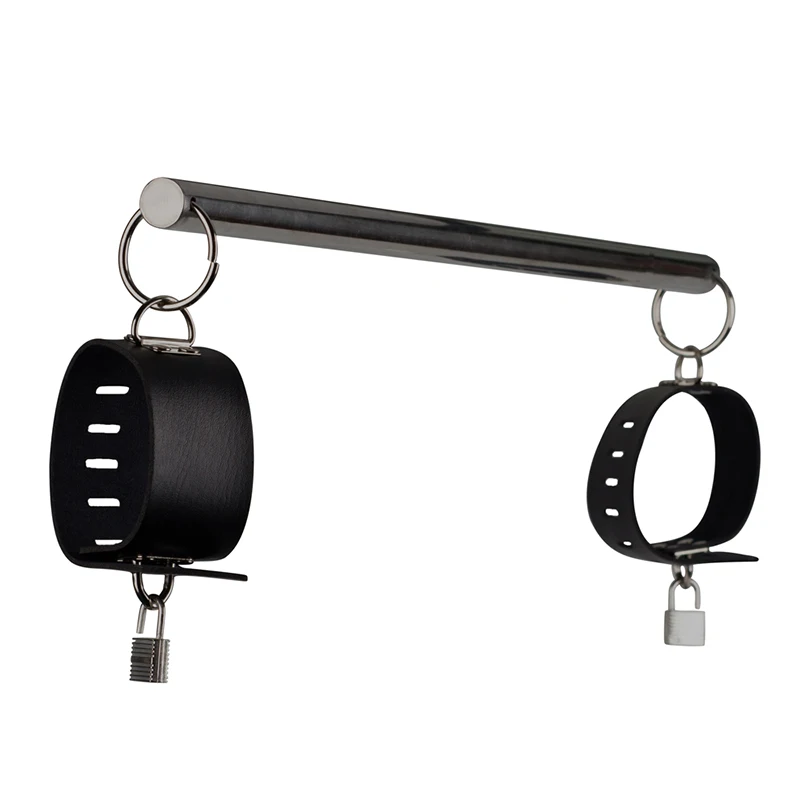 Restraint Slave Steel Pipe Foot with Hands Cuffs Adult BDSM Sex Toys Bondage Leather Male Bdsm Steel Cuffs for Legs