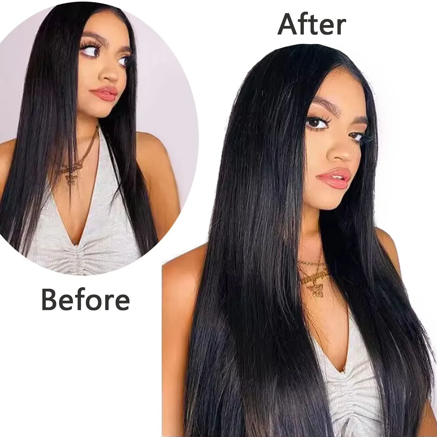 16 26 Zoll Tape in Haarverlängerungen 100% Echthaar Naturschwarz Glatt Remy_voghion.com