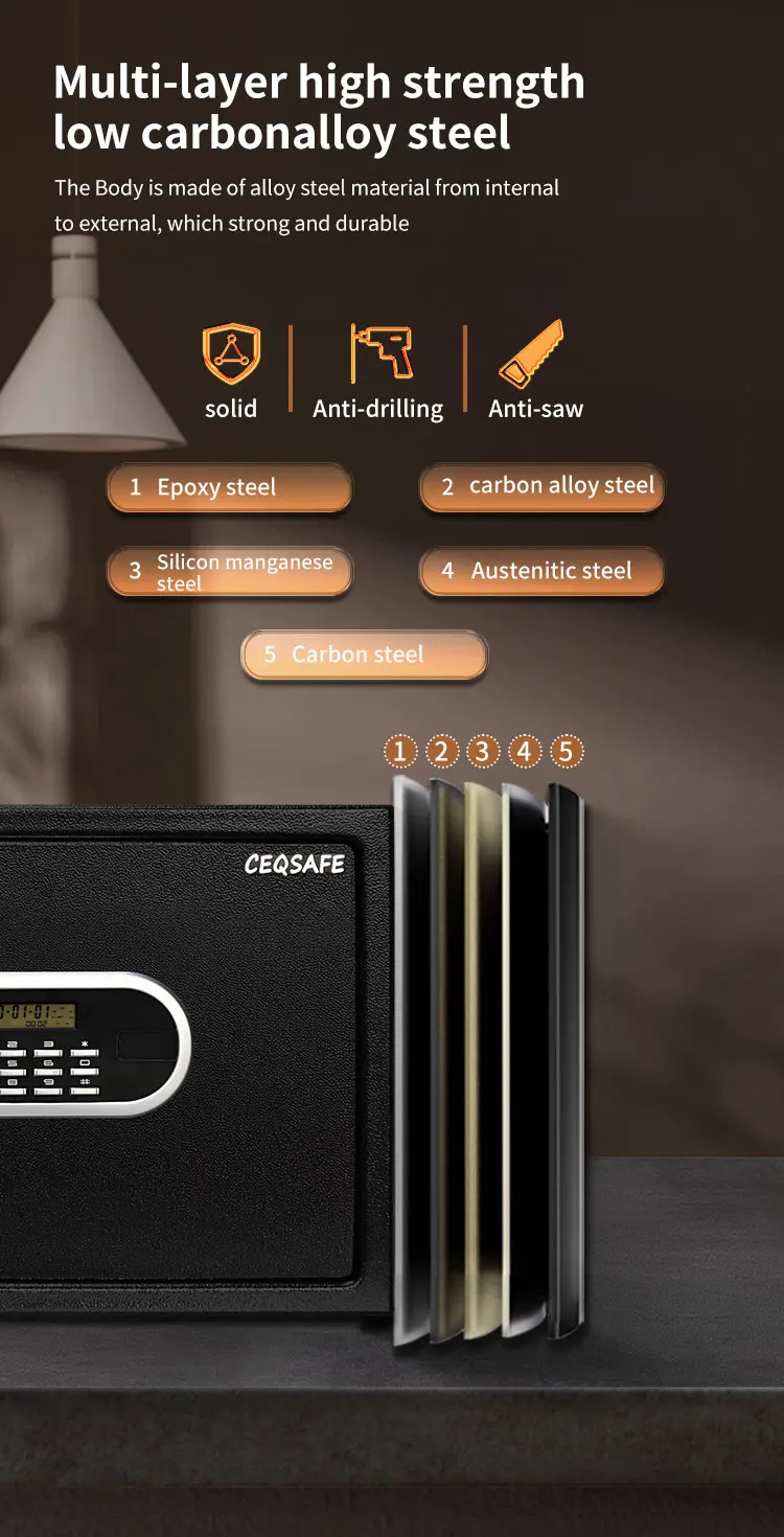 CEQSAFE Small Household Digital Security Box with Electronic Digital Lock Mini Steel Safe Box supplier