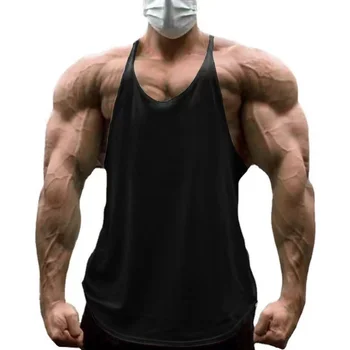 100% Cotton Men's Tank Tops vest breathable stringer bodybuilding undershirt gym tank tops mens singlet