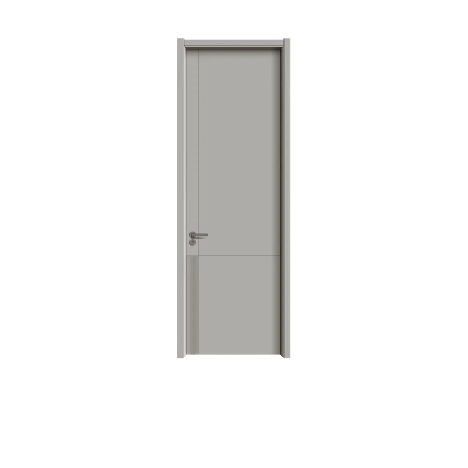 Quiet Fireproof Swing Sliding Interior Door Low-Key Grey Modern Style Bedroom Entry Apartment Hotel Villa