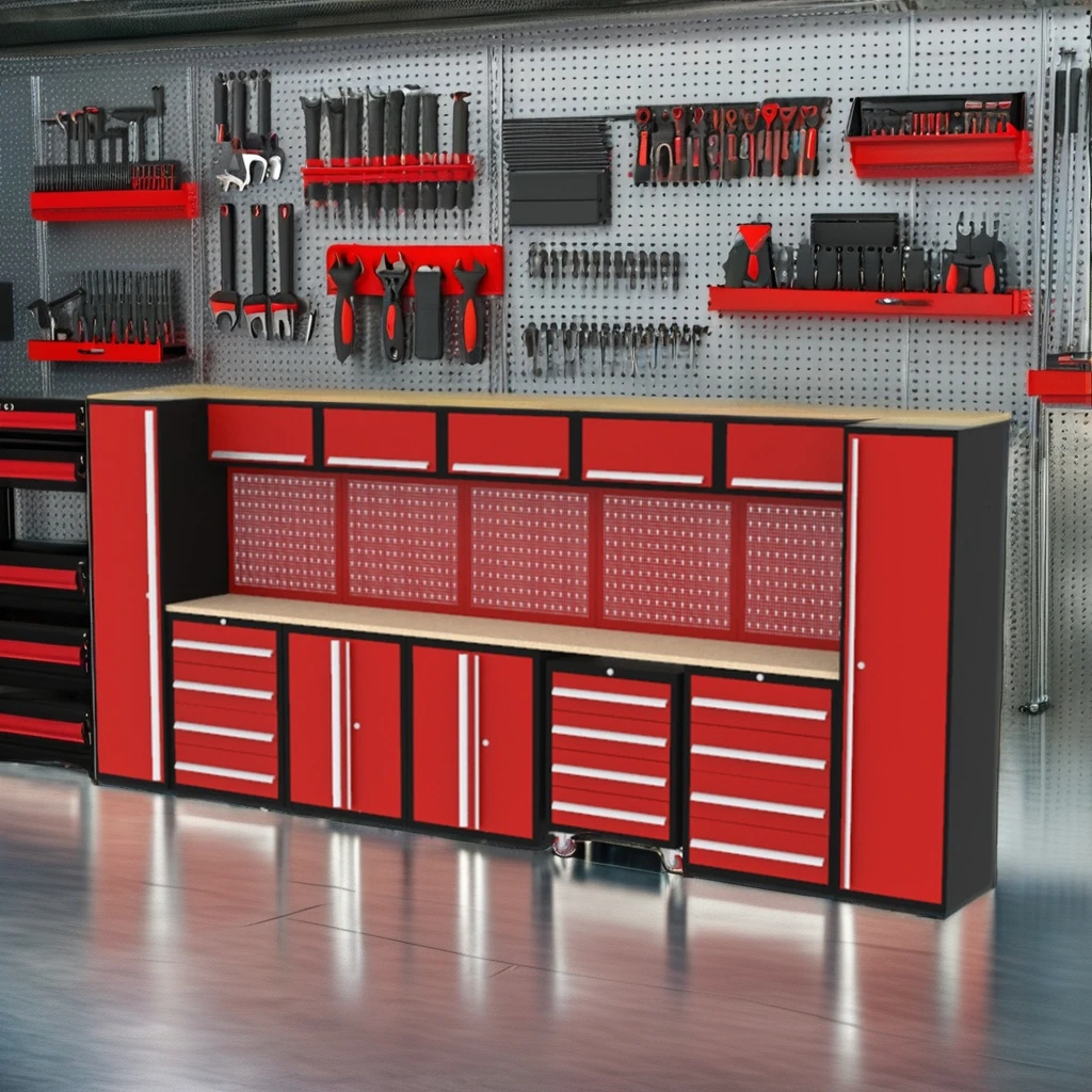 Heavy Duty Modular Design Garage Cabinet Workshop Movable Tool Chest Toolbox Garage Tool Cabinet for Auto Repair Workshop