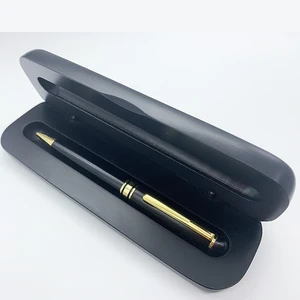Wholesale Luxury Business Gift Promotion Black Wood Pen with Custom Engraved logo Christmas Gift Wood Ballpoint Pen Set with Box