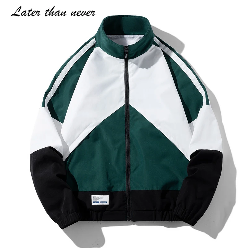Men's Autumn Outdoor Zipper Up Windbreaker Custom Patchwork Sport Casual Mens Trench Jacket_voghion.com