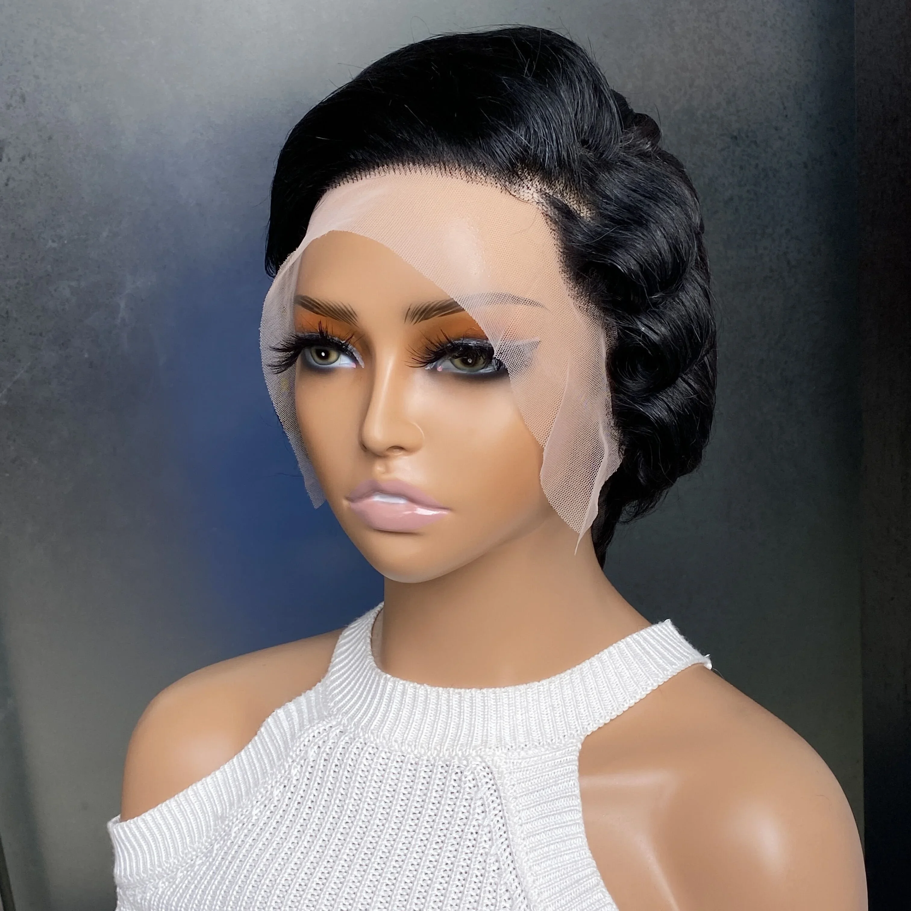 13x4 Lace Front Wig Remy Human Wigs Zijscheiding Korte Pixie Cut Voor Vrouwen Haar_voghion.com