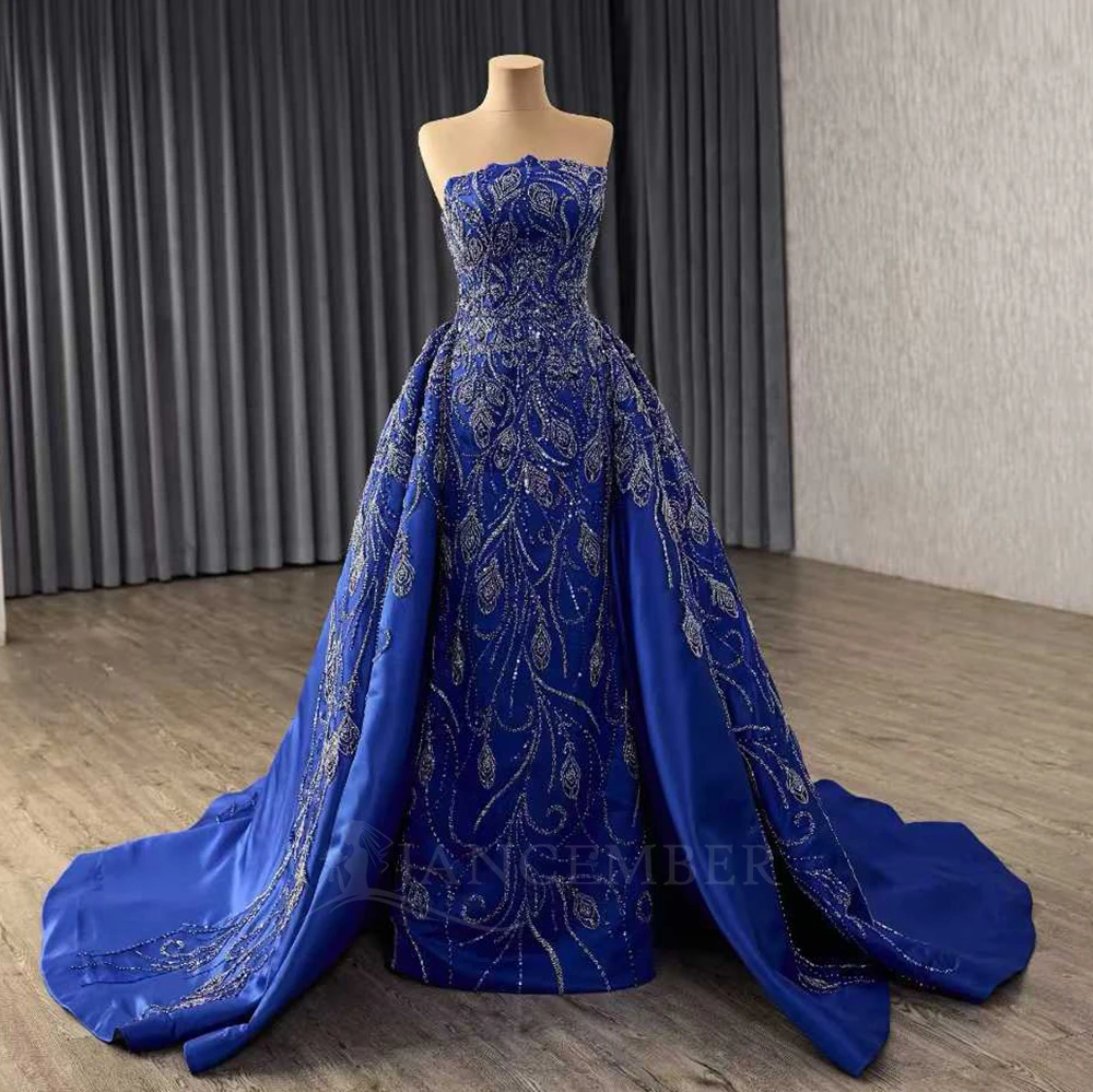 formal red and black dresses Navy Sequin Chain Strap Slit Mermaid Formal Dress GM90177 – MISS ORD main image 0