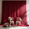Tenda in tulle rosso vino con perle