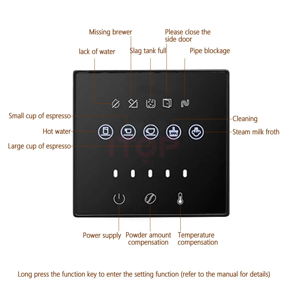 ITOP Keep Warm Coffee Machine 1200W Ekspres Do Kawy 12 Cups 19 Bar Full Automatic Coffee Maker