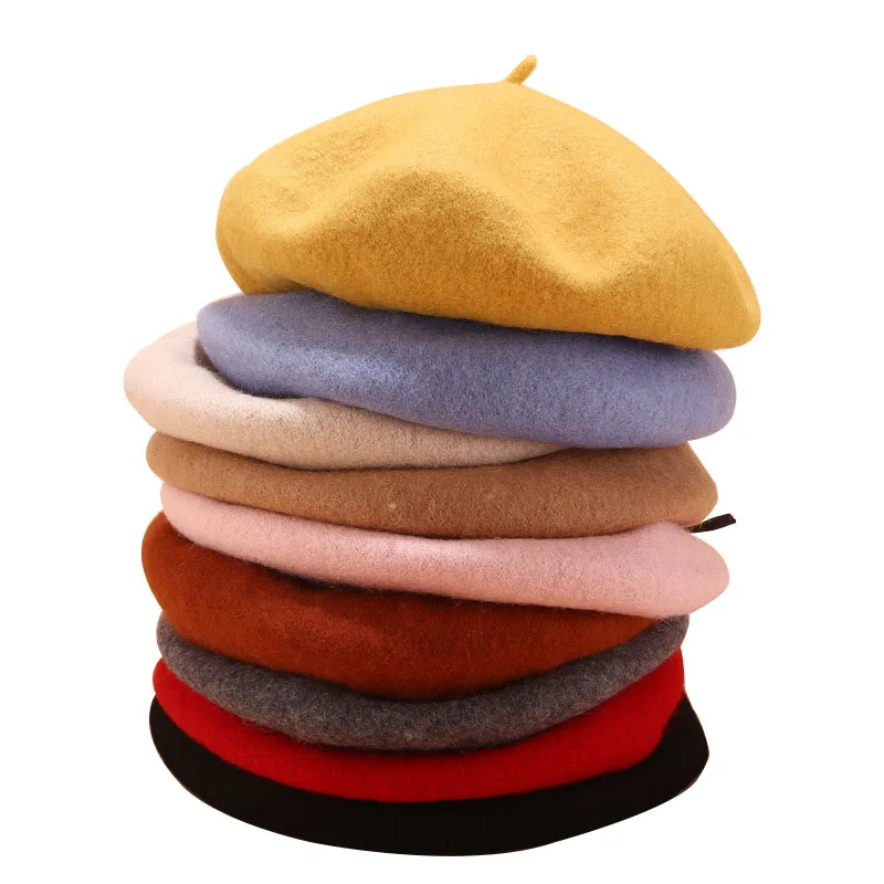 Wool Beret Lady Retro British Style 