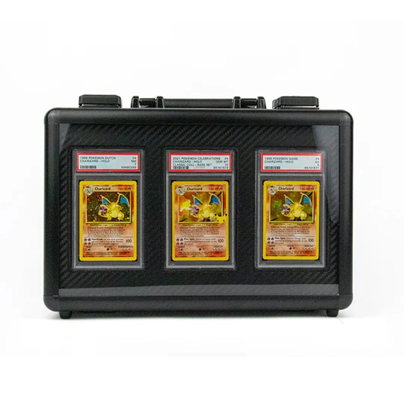 Graded Card Storage Box 3 Slots Graded Sports Card Storage Box for BGS SGC Graded Slab Waterproof Display Trading Card Case