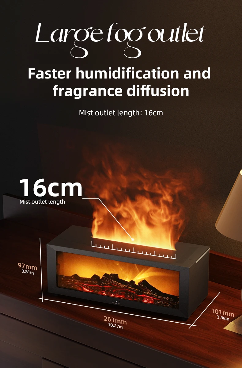 Simulation Flame Mini Aroma Machine – Remote-Controlled Diffuser