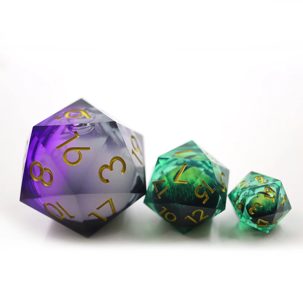 Oem Customize Cheap Dice Dungeons and Dragons D20 50Mm Purple Liquid Core Dice Jumbo Single Dice