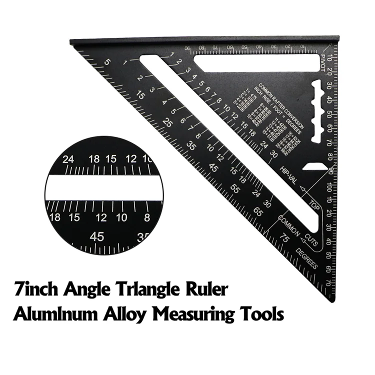 Triangle Ruler 7inch/12inch Aluminium Alloy Carpenter Set Square