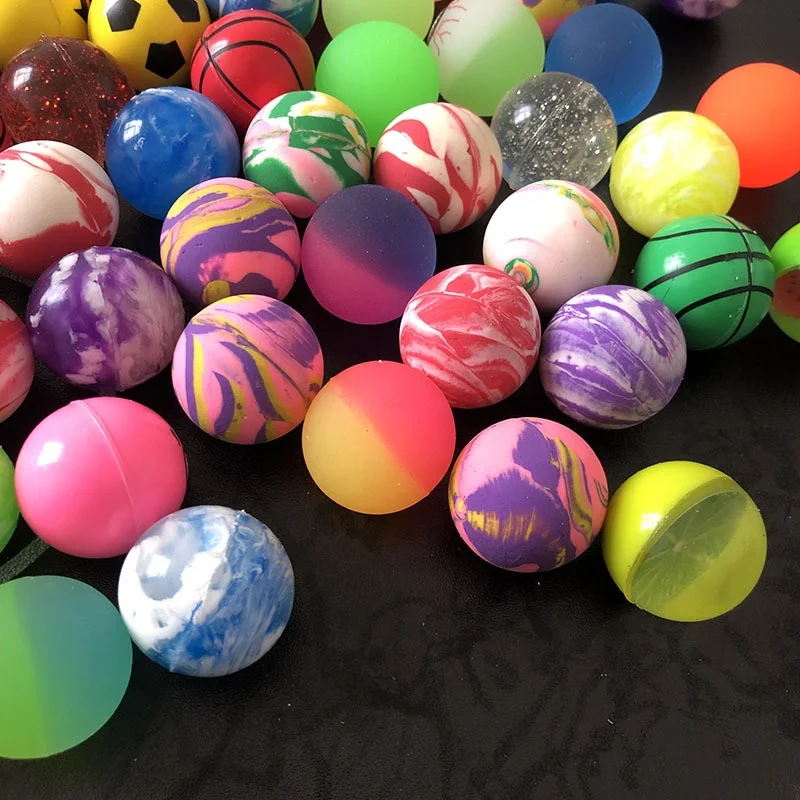 Hot Sale 32mm Mixed Interesting Colorful Bouncy Ball Rubber Jump Ball 