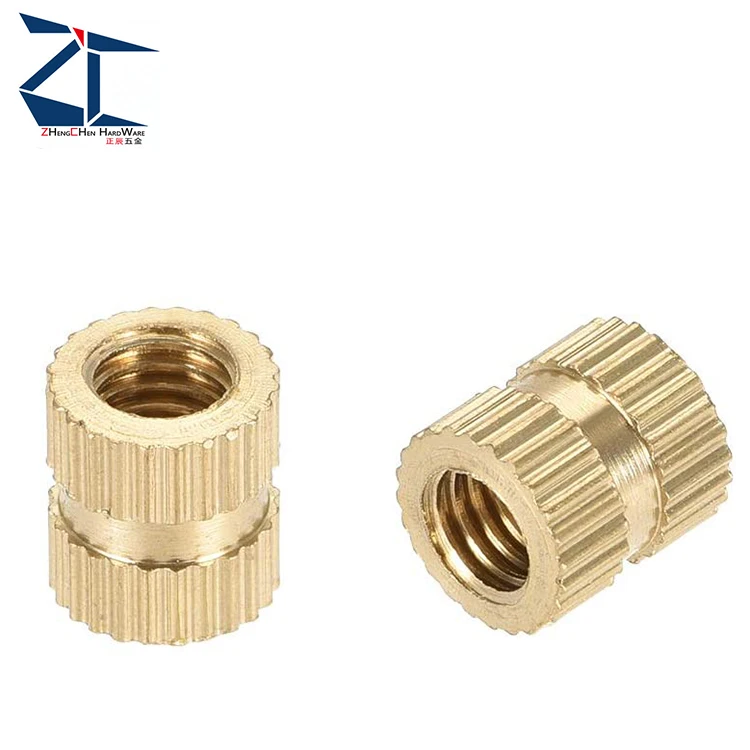 Female Thread Brass Embedment Nuts Knurled Threaded Insert Brass Insert Nuts