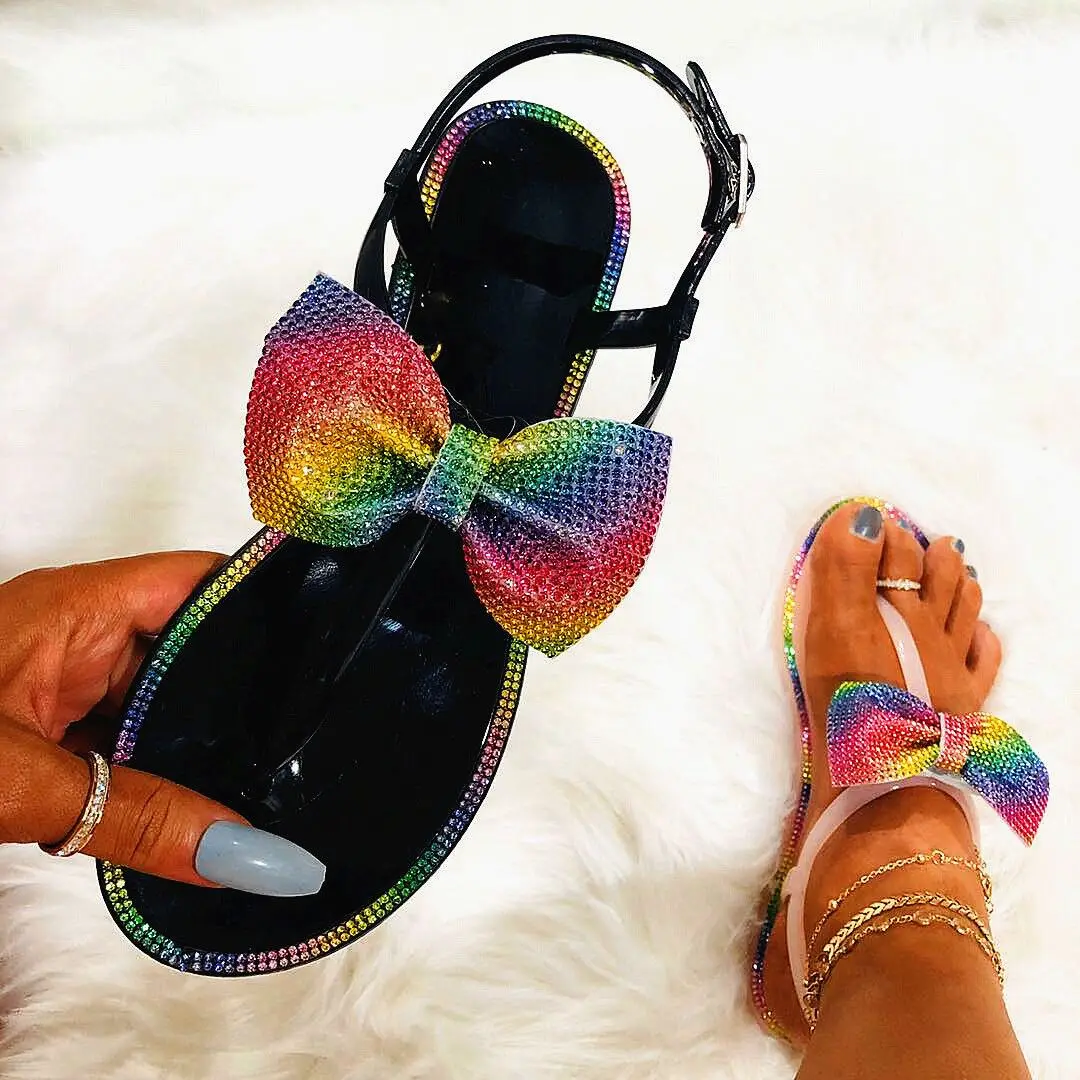 rainbow diamond sandals