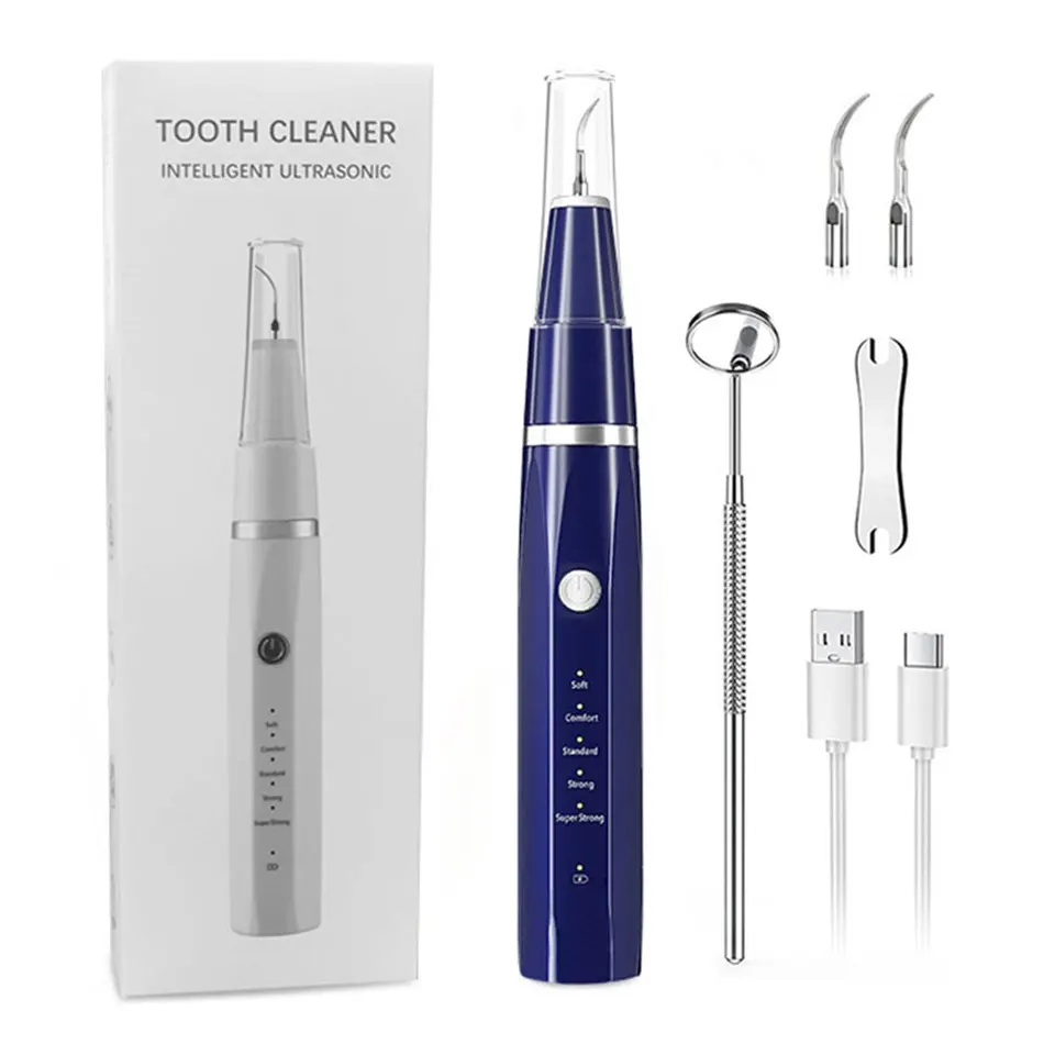Home Portable Rechargeable Nettoyeur Dentaire Tooth Whitening Kit Tartar Plaque Remover Ultrasonic Dental Cleaner