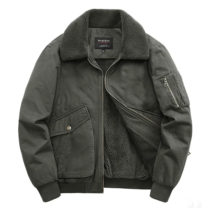 Wholesale Fashion Men Thickened Coat Casual Zipper Parka