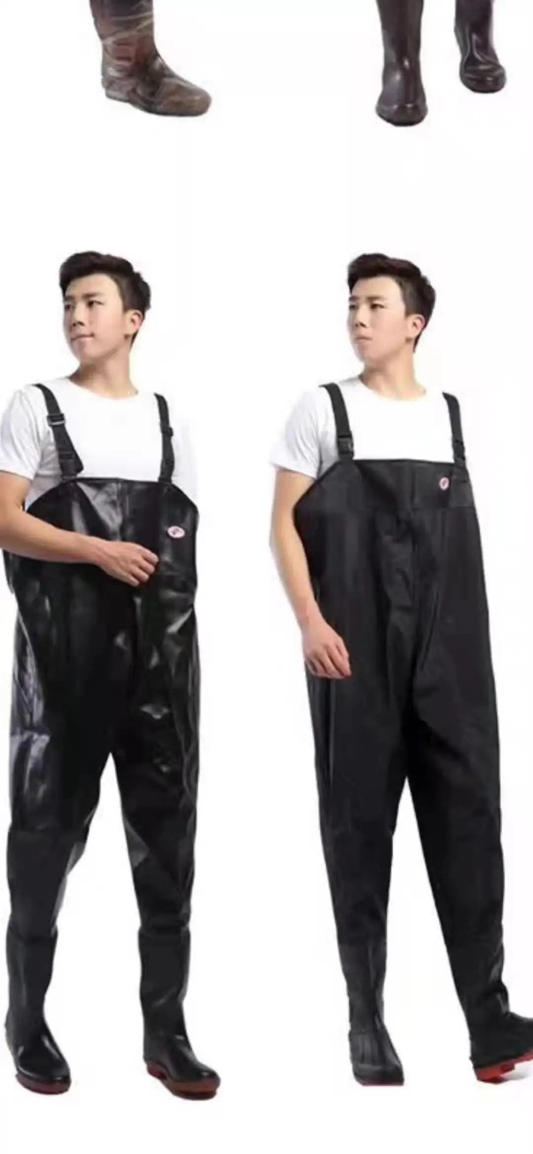 Waterproof Wader Boots Pvc rubber Fabric Fishing Chest Waders with Boots Strap Unisex Outdoor